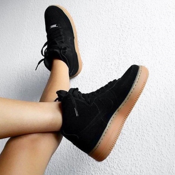 Nike Shoes - Nike Air Force 1's High Suede Black Gum